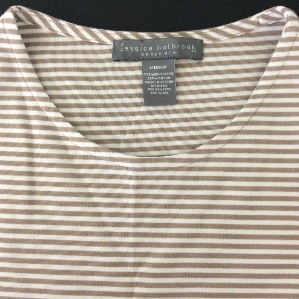 Jessica Holbrook Womens Top Size Medium Striped Short Sleeve - Picture 12 of 12